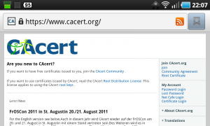 CAcert-Zertifikat in Android